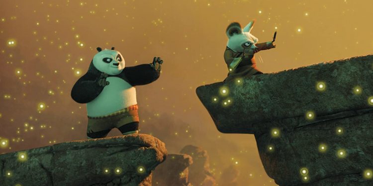 Dustin Hoffman e Jack Black em Kung Fu Panda (2008)
